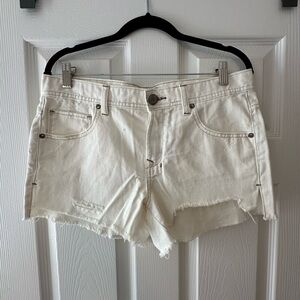 Free People White Denim Cutoff Shorts